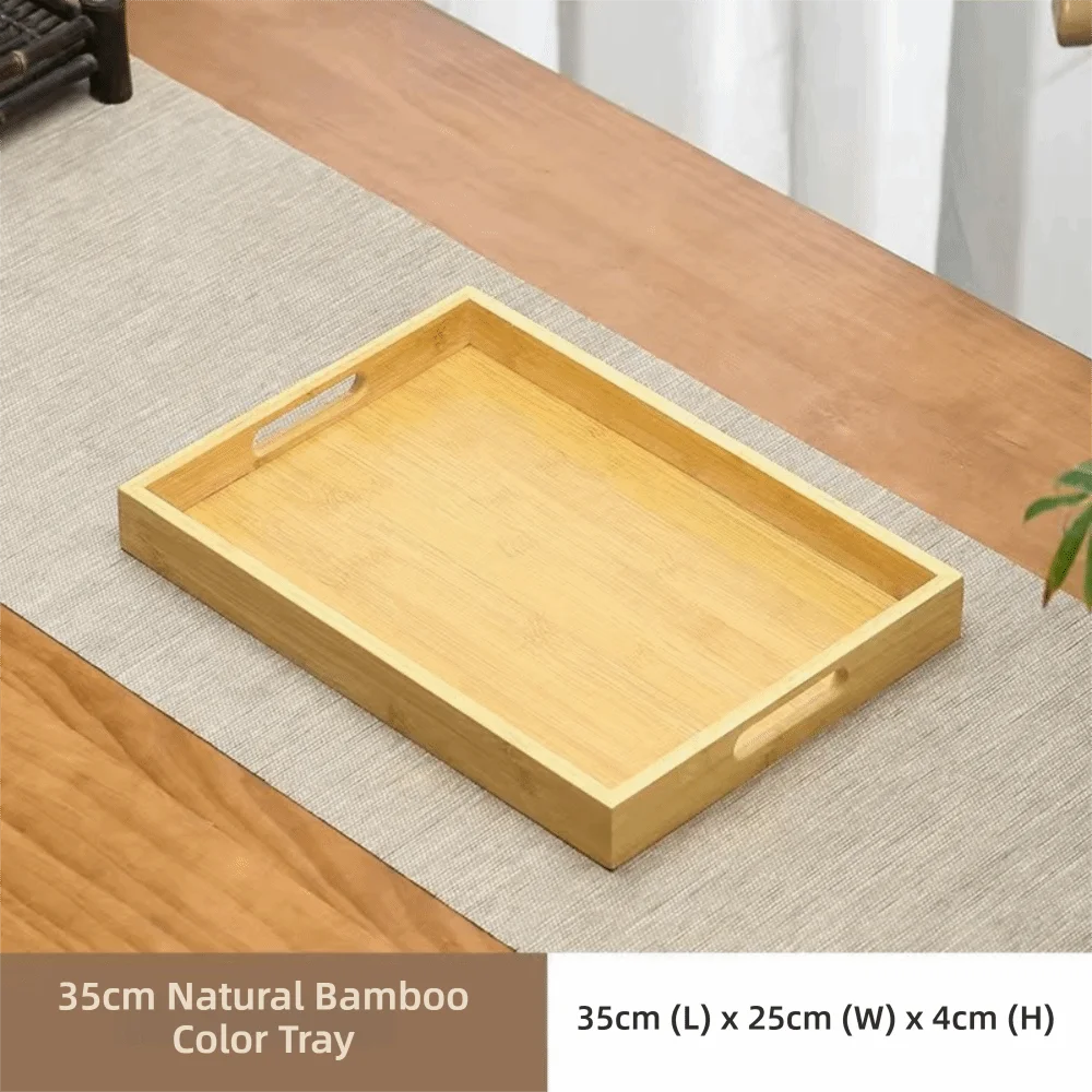 plateau carré bois marron foncé minimaliste poignées service présentation maison rustic