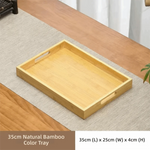 plateau carré bois marron foncé minimaliste poignées service présentation maison rustic