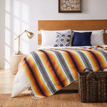 couverture plaid méditerranéen rayé multicolore portable pique nique voyage hospitalière maison avion