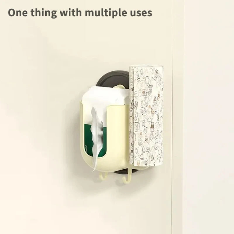 porte rouleau papier toilette multifonction compartiment sacs plastiques moderne utilitaire sans perçage muraux multifonctionnel