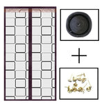 rideau magnétique porte semi transparent motif carrés blanc moderne adhésif noir marron minimaliste