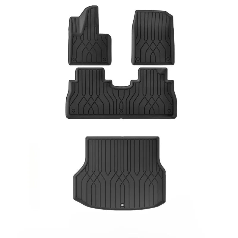 tapis sol coffre voiture noir rayures verticales anti dérapant moderne fixations