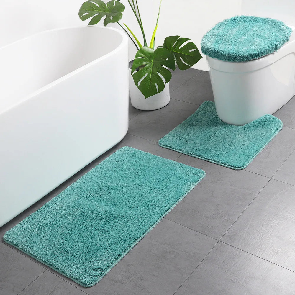 tapis bain moderne gris bleu beige rouge anti dérapant velours salle bain