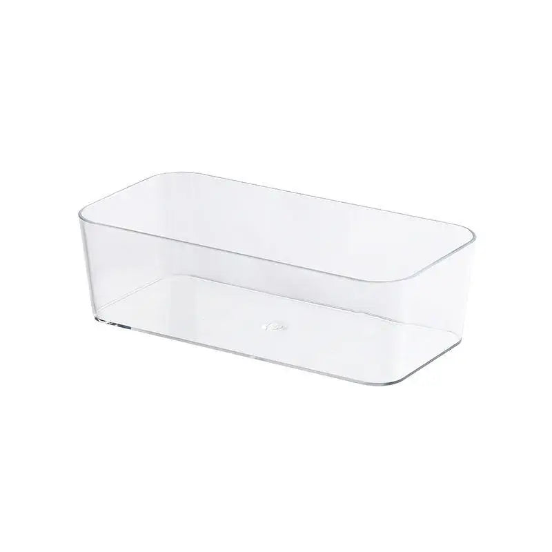 boîtes rangement transparentes modernes salle bain empilables plastique maquillage organisation calculatrice marqueurs