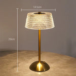 lampe table or transparent moderne veilleuse tactile rechargeable led base solide élégante chambre