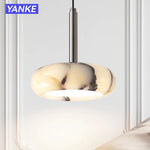 lampe suspendue marbre moderne blanc noir chambre salon éclairage neutre led pince câble