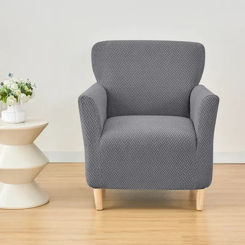 Fauteuil couverture jacquard extensible polyestère moderne gris vert rouge noirextérieurintérieurmachine