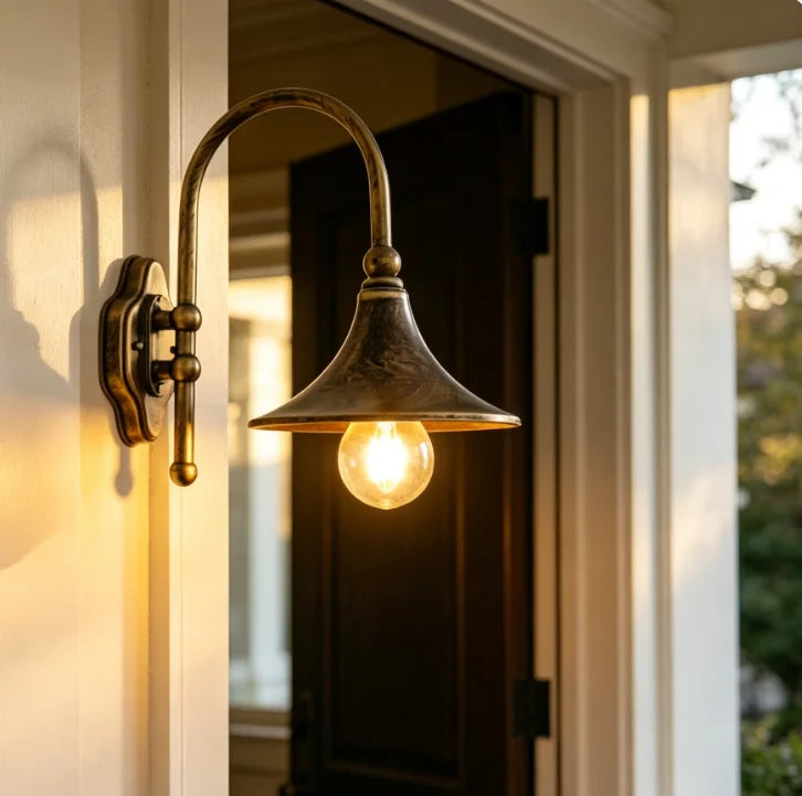 lampe murale vintage noir bronze ip44 aluminium éclairage maison filaire