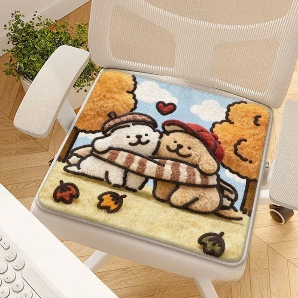 coussin chaise cartoon dessins animés chats cartes jouer 40x40cm solide doux adultes