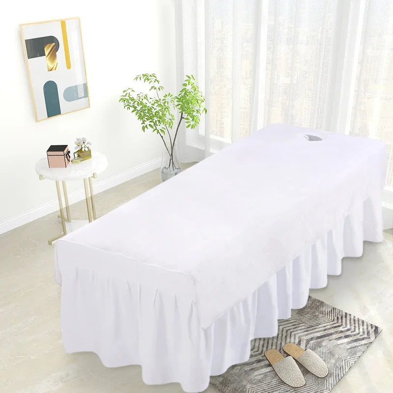 couverture massage spa velours doux table esthétique violet marron beige fixation