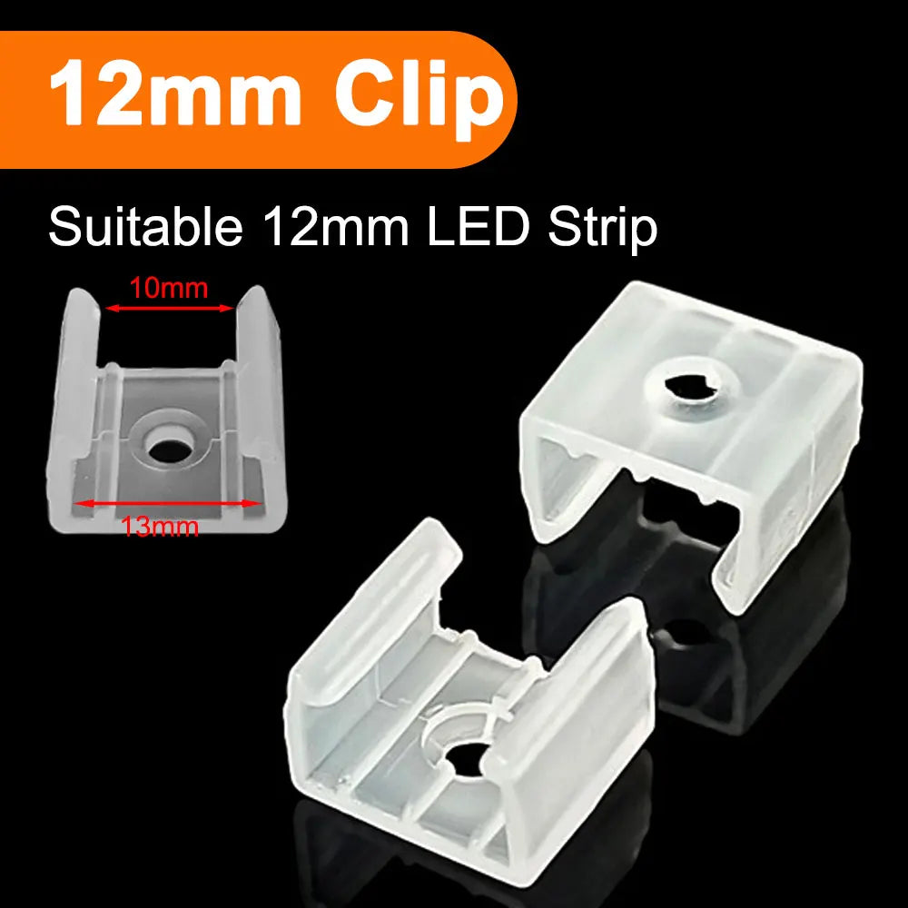 clips fixation bande led transparent moderne 6mm 8mm 12mm 15mm certifié fcc rohs