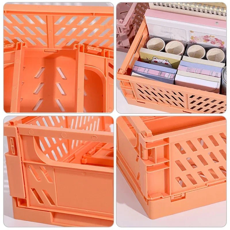 panier rangement pliable orange jaune vert rose gris moderne clips ventilation