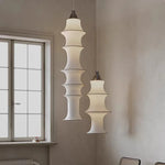 lampe suspendue moderne blanche rayures horizontales salon chambre salle manger lumière pendentif