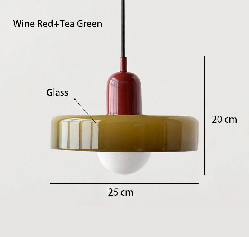 lumière suspendue moderne verre opaque ajouré rouge vin blanc orange jaune vert câble noir