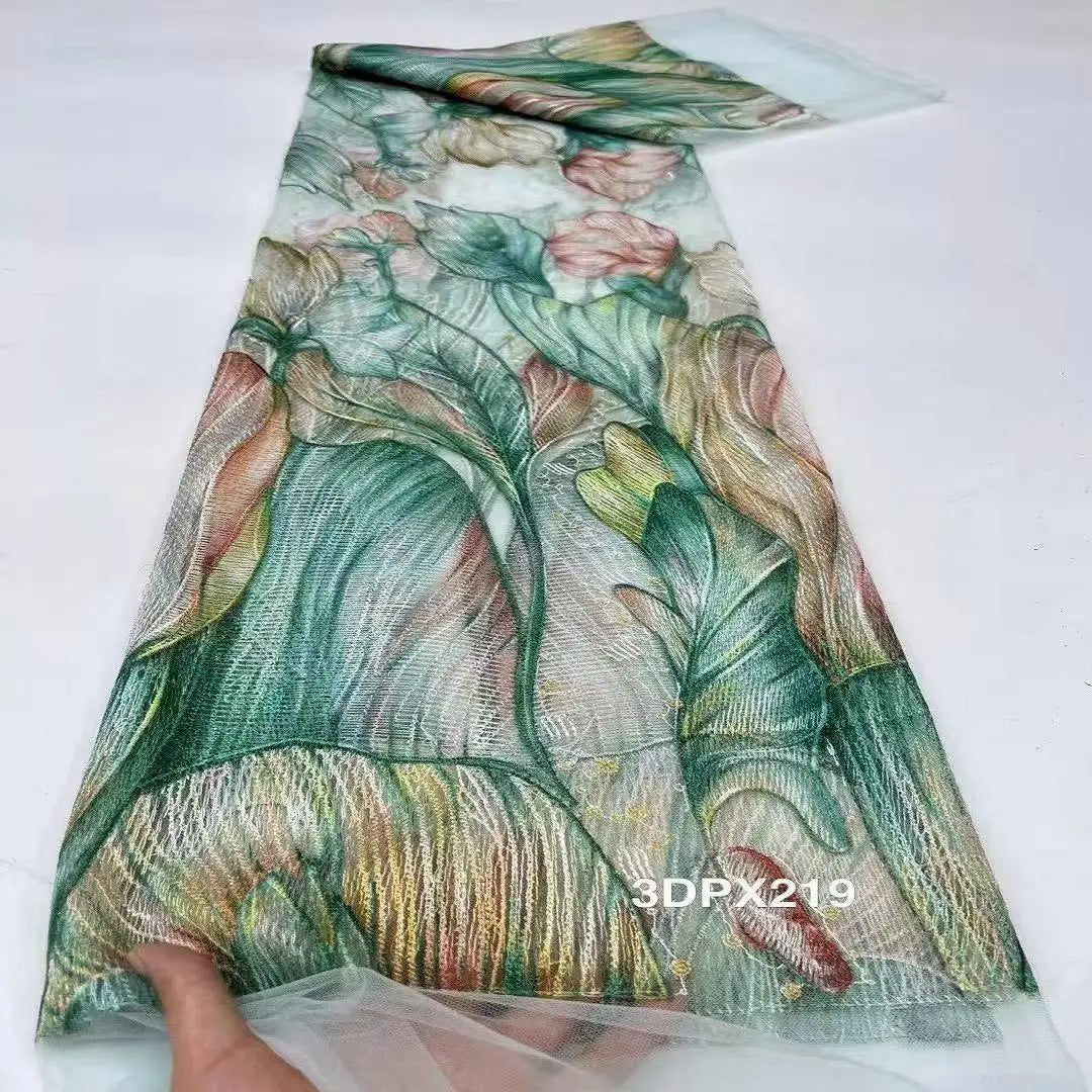 tissu dentelle fleurs stylisées moderne vert beige rose bleu gris marron translucide couture erotique