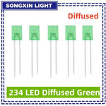 LED bleue rouge blanche jaune diffusée 2x3x4mm opaque rectangulaire 100 pièces