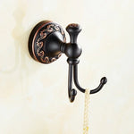 accessoires salle bain bronze noir classique porte serviettes savon papier hygiénique toilettage métal finition