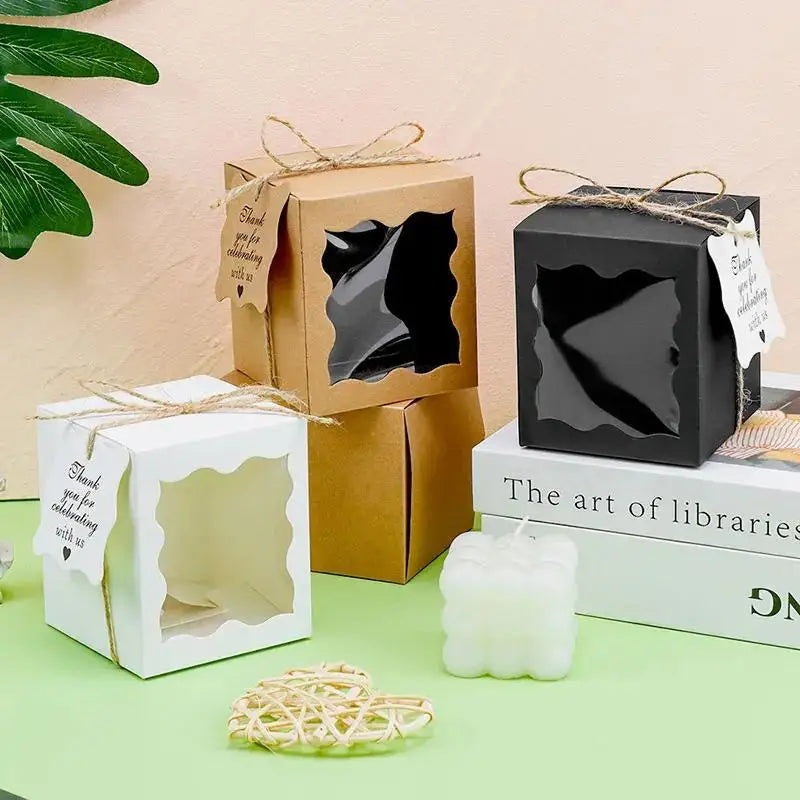 boîtes cadeau blanc noir ruban transparent anniversaire mariage fêtes enfants noël