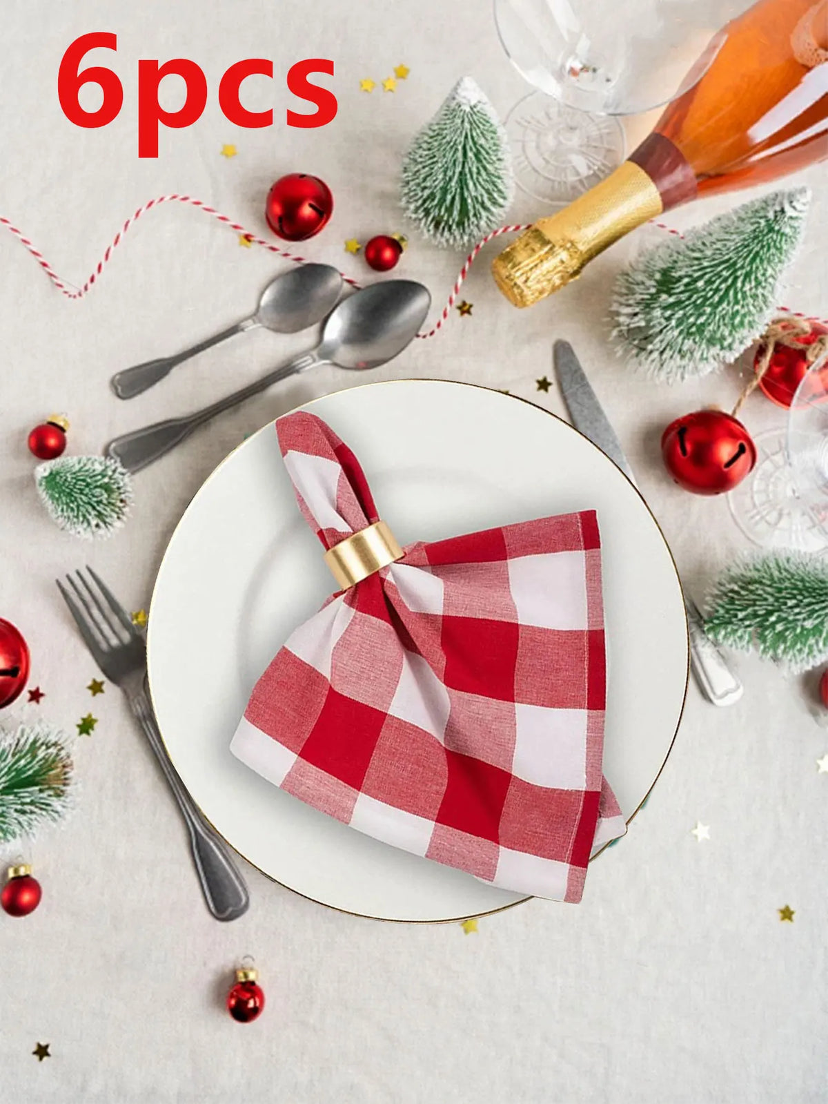 serviettes table rouge blanc carreaux classiques 40x40cm pack pcs dîner maison festive