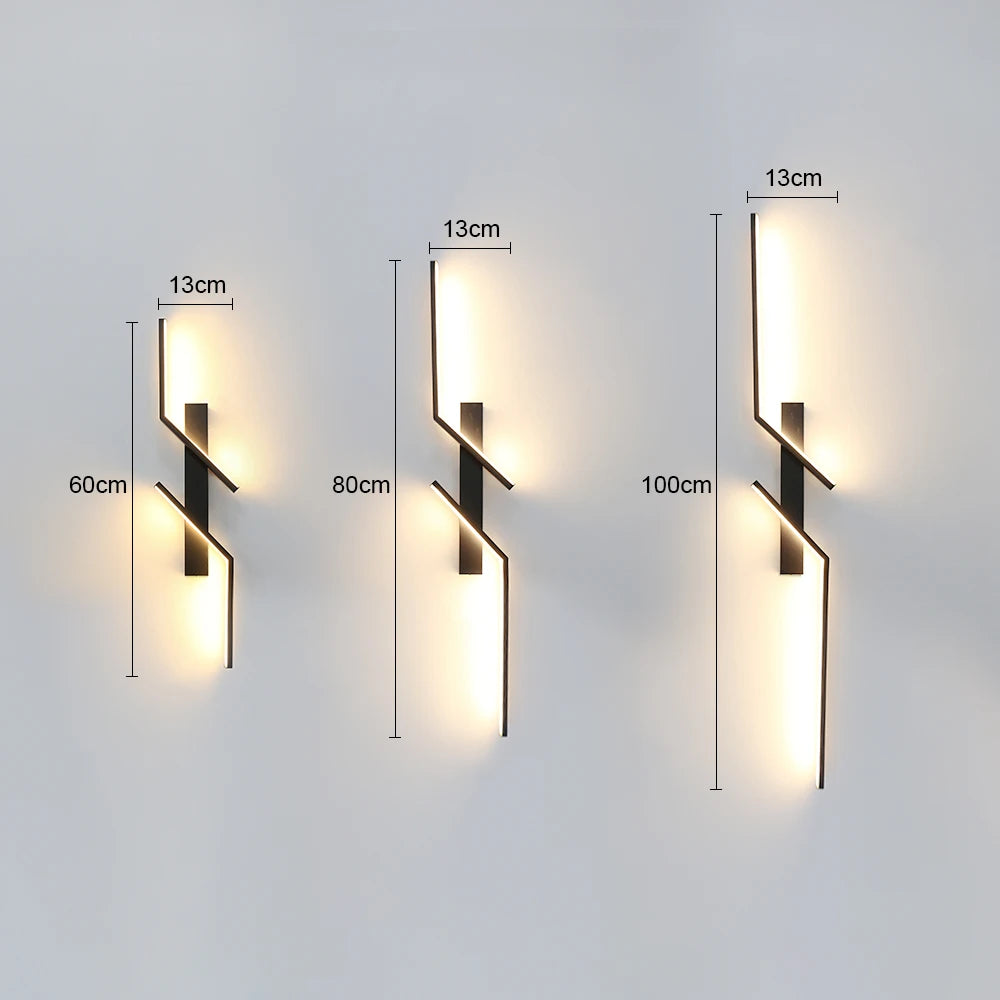 lampe murale led moderne 100cm noir interrupteur éclairage ambiance chambre salon