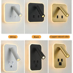 lampe murale led lecture moderne blanc noir cuivre usb projecteur backlight chambre entree