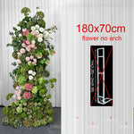 Arche décorative moderne fleurs artificielles vert rose blancextérieur maison événement
