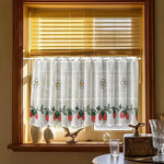 rideau cuisine fruits frais citron floral blanc rouge vert translucide rustic