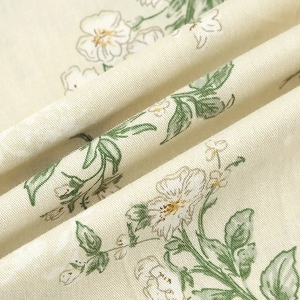 tablier coton fleurs vintage beige poche romantique opacité fixations élastiques cuisineversible