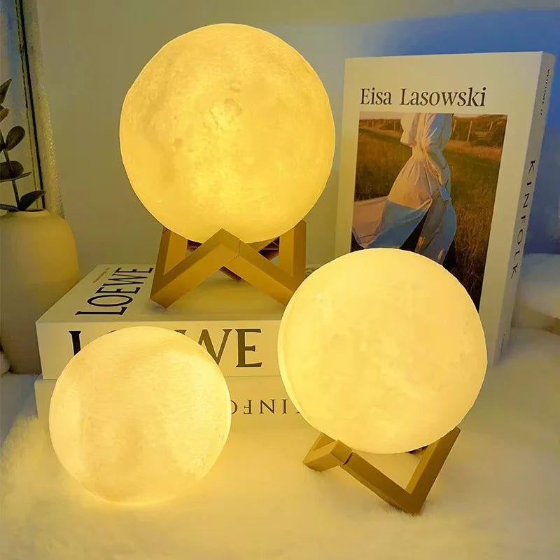 lampe table diy peinture texture lunaire blanc moderne veilleuse enfant décoration maison support bois