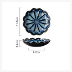 plateau bijoux céramique rose clair blanc bleu foncé motif floral moderne élégant anneaux boucles