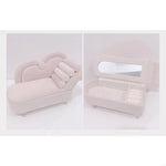 coffret bijoux velours rose miroir intégré tabouret amovible armoire tiroirs modernes élégants rangement