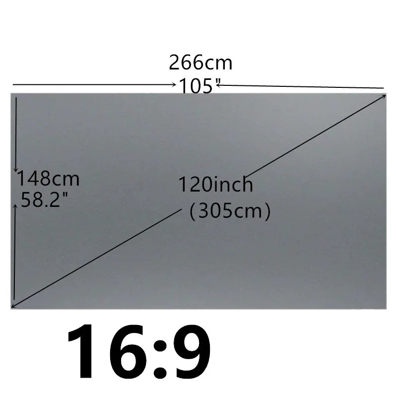 rideau projecteur gris moderne verre velcro portable hd 60 133 pouces