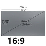 rideau projecteur gris moderne verre velcro portable hd 60 133 pouces