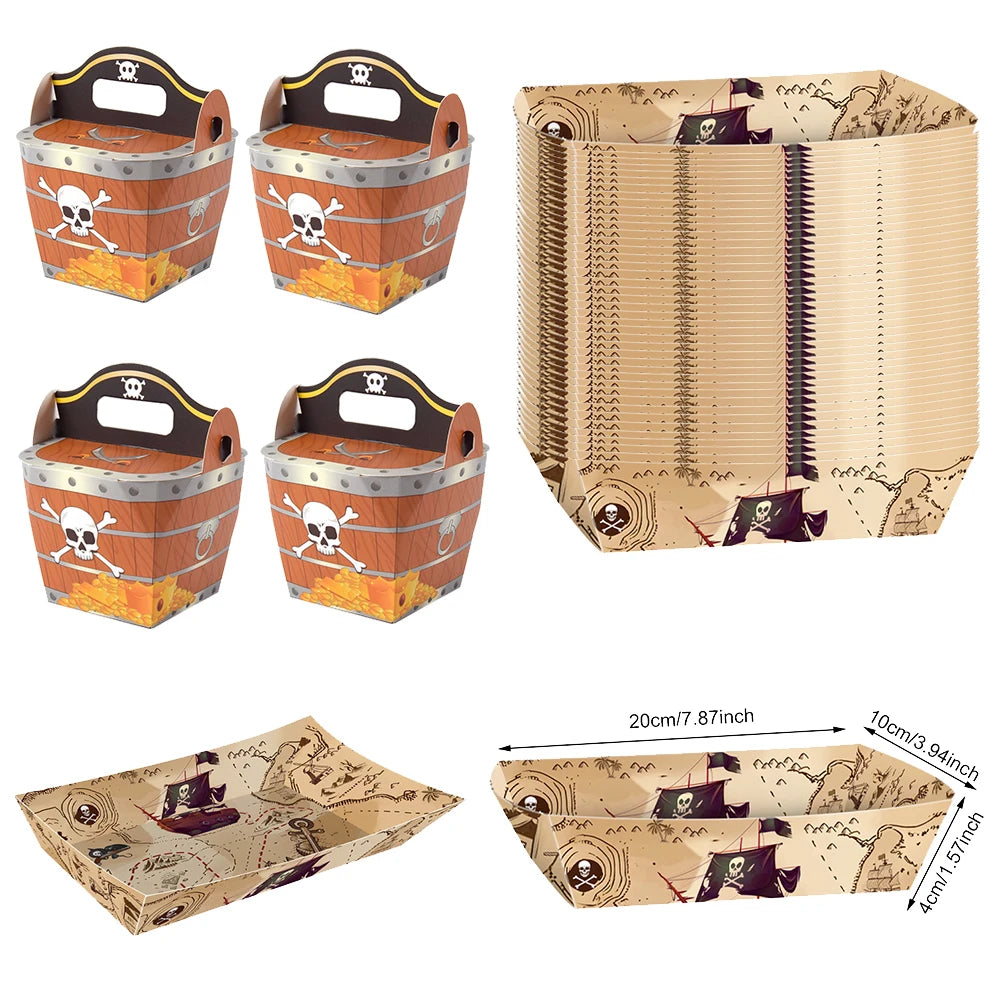 boîtes thème pirate carton pièces d'or fête anniversaire enfant décoration