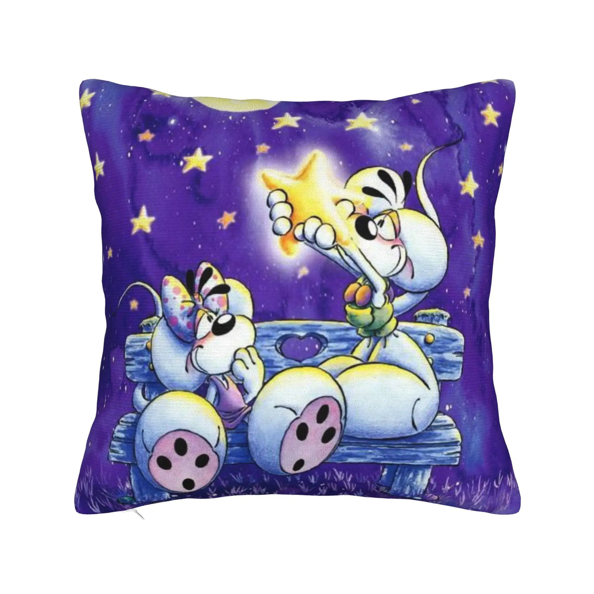 taies d'oreiller animaux rose ours chien zip invisible cartoon opacité coton polyester lit
