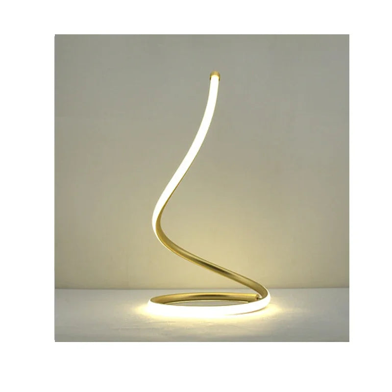 lampe table moderne spirale tactile blanc noir réglable chambre salon