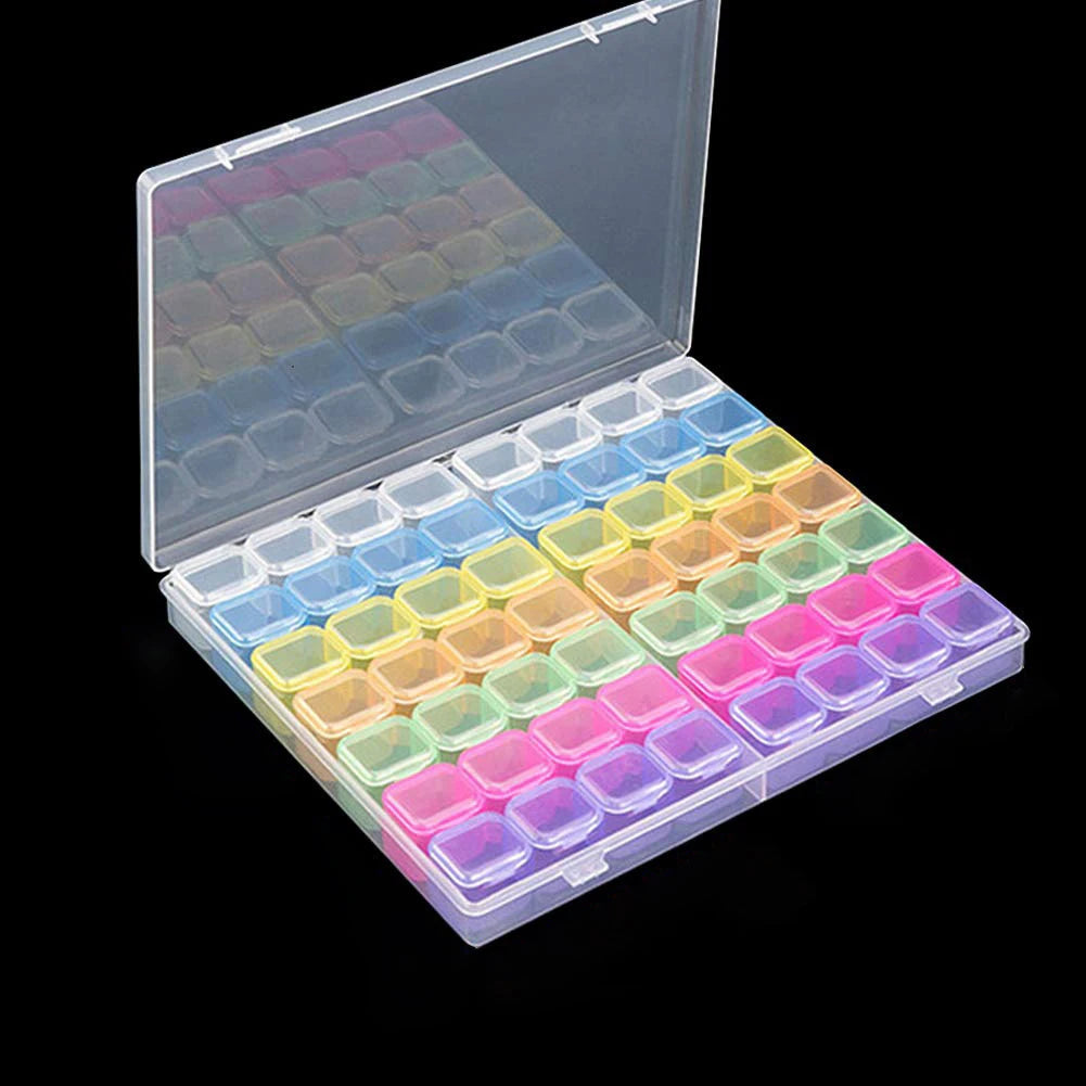 boîtes rangement bijoux plastique réutilisable 28 56 grilles compartiments modernes clips fermeture transparentes