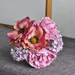 décoration intérieure bouquet fleurs artificielles mariage anniversaire romantique blanc rose violet vert bleu
