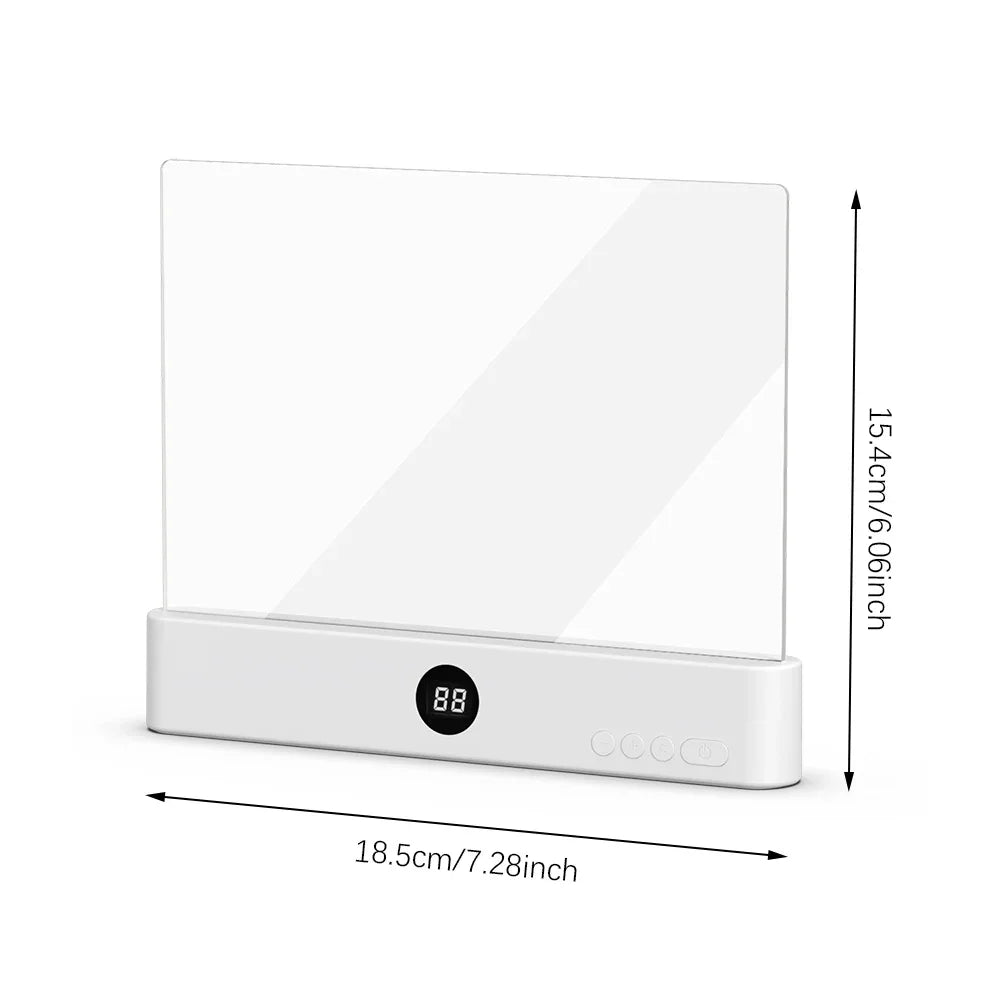lampe lecture led plate blanc moderne réglable minuterie 18.5cm 15.4cm 35h autonomie