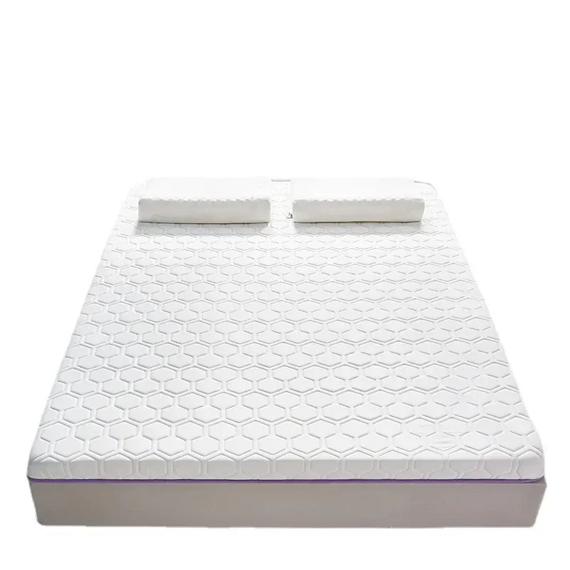 matelas mousse mémoire forme hexagonal moderne blanc violet 150x190cm 8cm