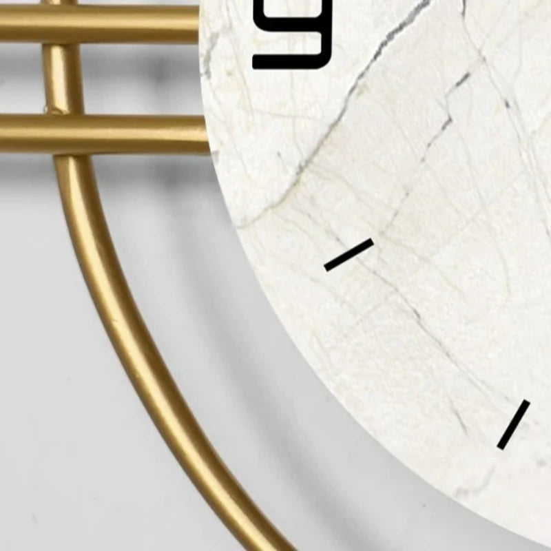 horloge murale moderne marbrée blanc or noir contemporaine fixée 50x90cm 55x110cm 66x150cm