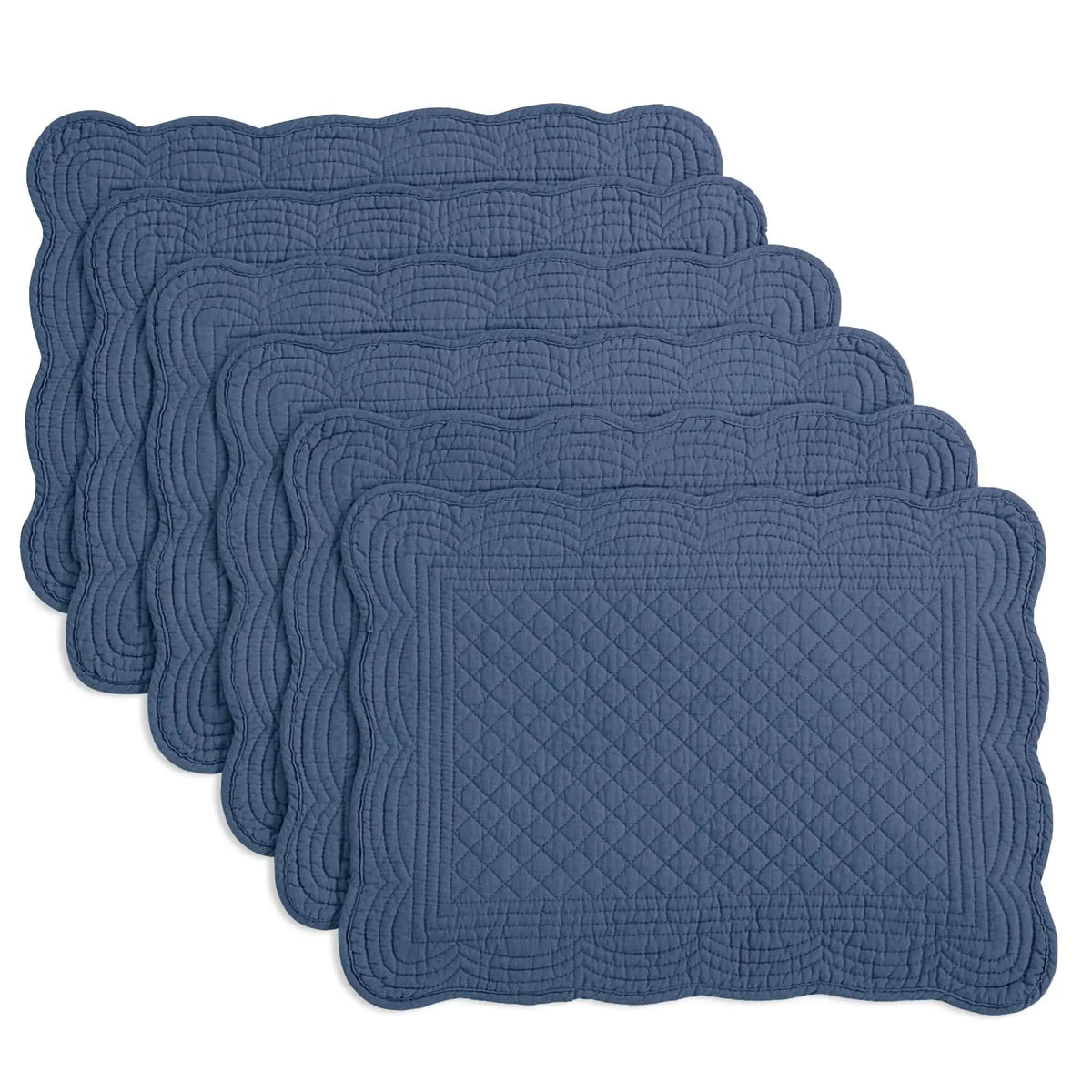 tapis table rectangle bleu marine quilté géométrique respectueux environnement 18x13 inches