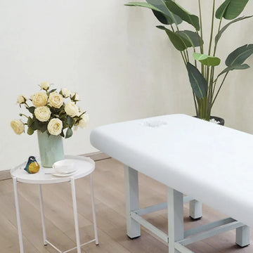 table massage adulte gris clair moderne couverture tabouret pieds