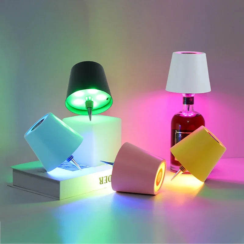 lampe table led rechargeable tactile noir vert rose jaune beige moderne minimaliste