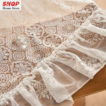 rideau dentelle blanc transparent romantique anneaux fenêtre salon chambre maison luxe