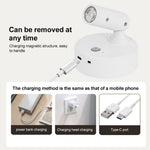 projecteur spot lumineux rechargeable led aimanté moderne noir blanc minimaliste port usb type