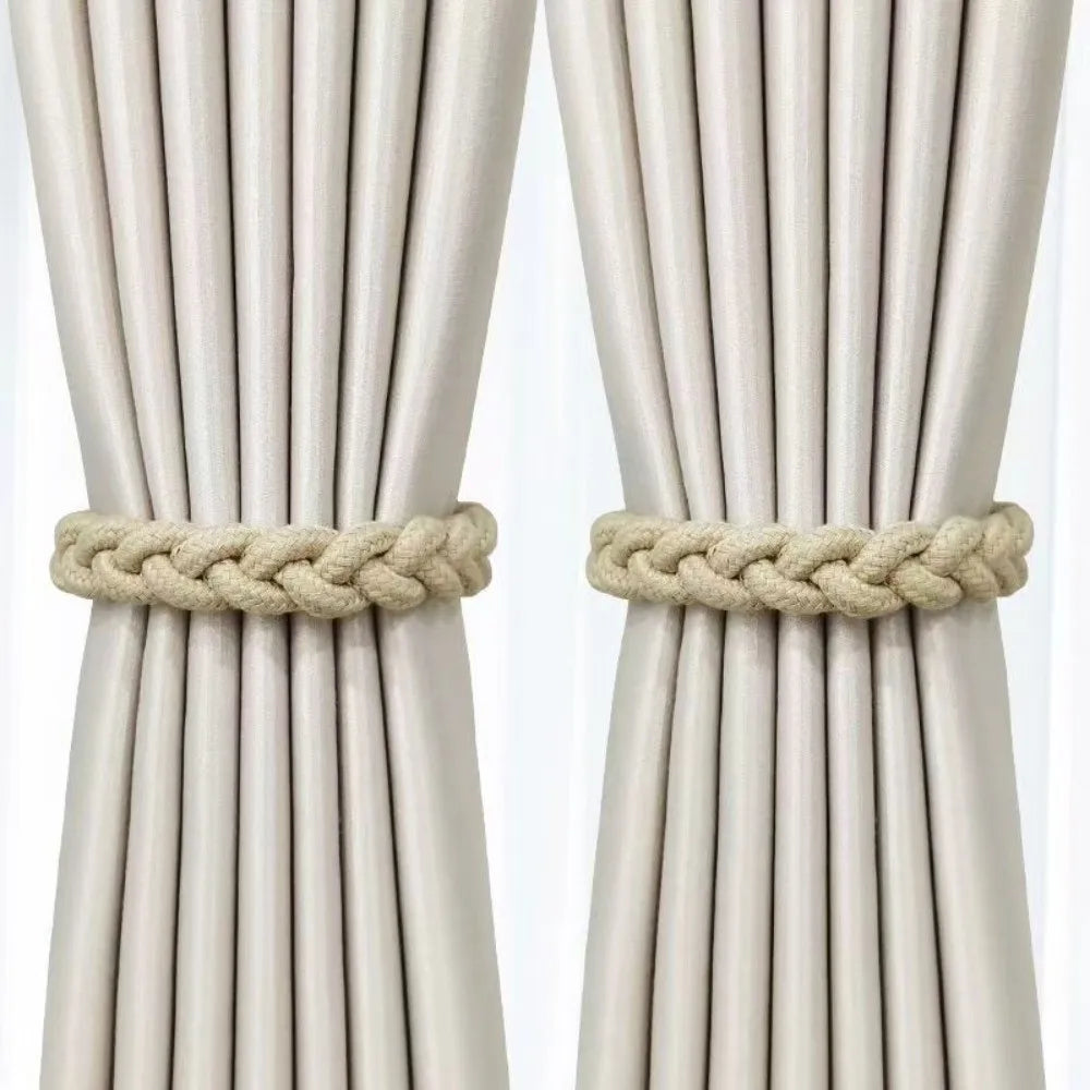 rubans fenêtre adhésifs gris blanc jaune tissés modernes bohémiens polyestercoton