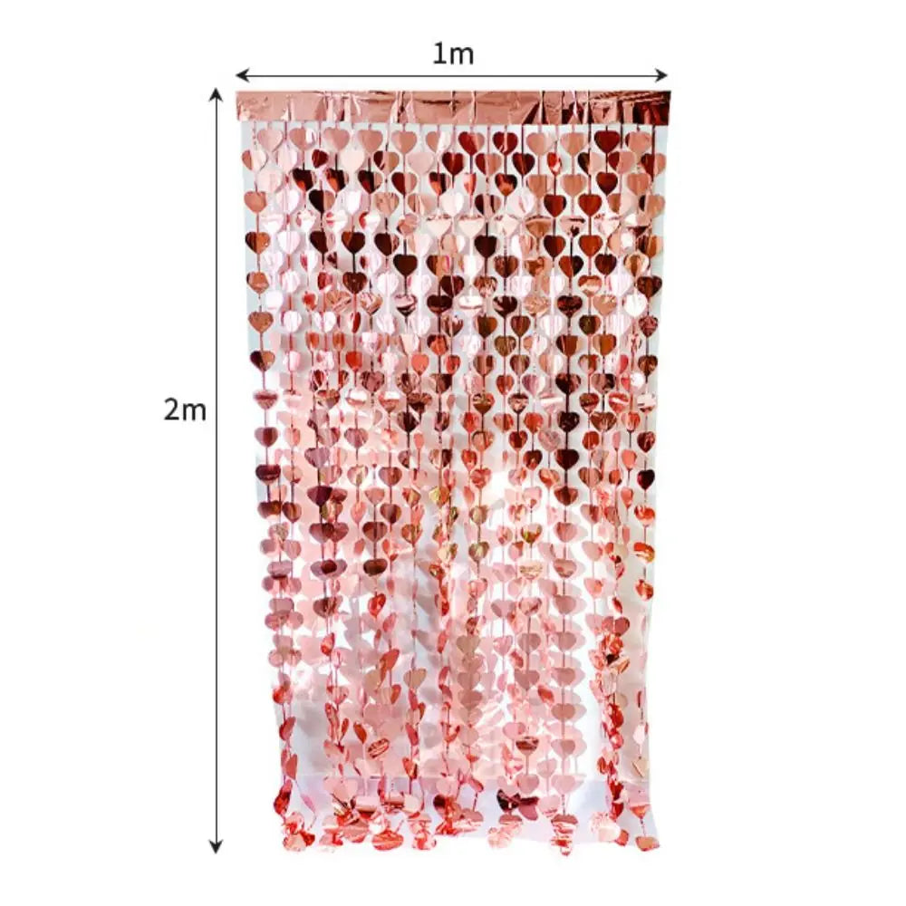 rideau porte coeurs rose noir violet moderne 1m 2m fete decoration