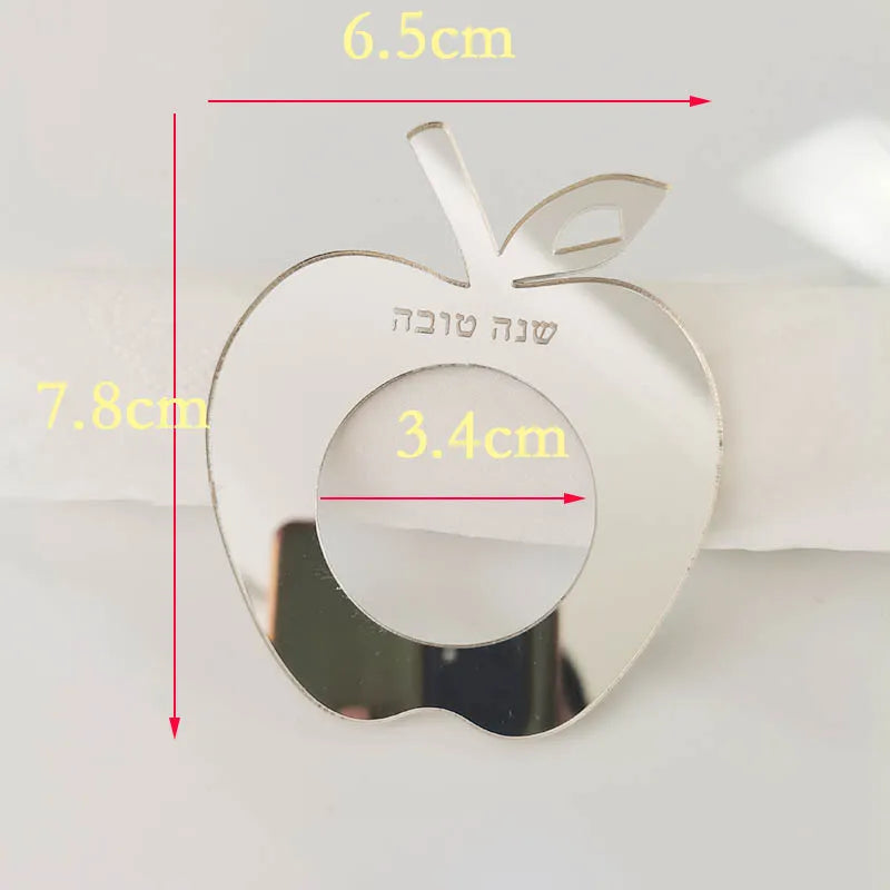 porte serviettes doré forme pomme brillante moderne 12 pièces fixations transparentsDecorationTableOpaqueRespectEnvironnement