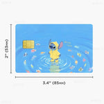 étiquettes carte bancaire stitch dessin animé mignon adhésif réutilisable waterproo